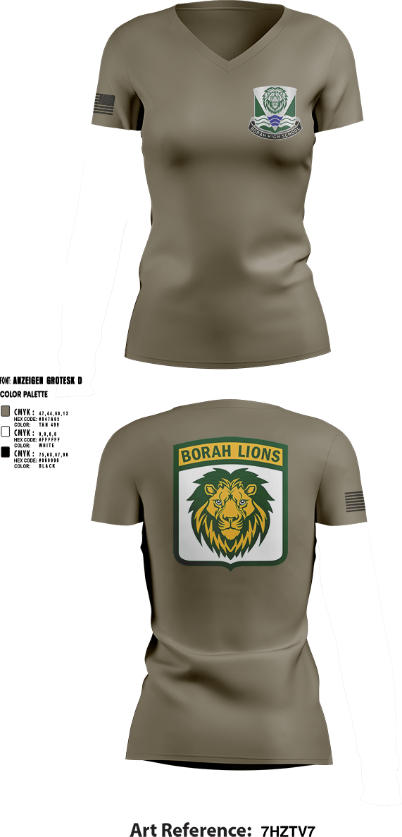 Womens Short Sleeve Vneck Shirt, Borah High School JROTC, Army, Teamtime, Team time, sublimation, custom sports apparel, team uniforms, spirit wear, spiritwear, sports uniforms, custom shirts, team store, custom team store, fundraiser sports, apparel fundraiser