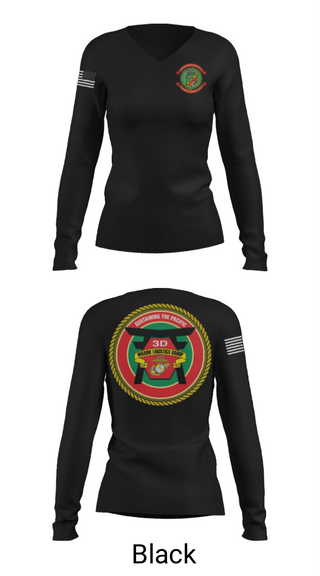 Womens Long Sleeve Vneck Shirt, CLR 37, Marines, Teamtime, Team time, sublimation, custom sports apparel, team uniforms, spirit wear, spiritwear, sports uniforms, custom shirts, team store, custom team store, fundraiser sports, apparel fundraiser