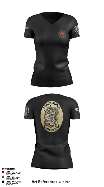 Marine Wing Support Squadron 473 1974878 Women's Short Sleeve V-neck Shirt - 3