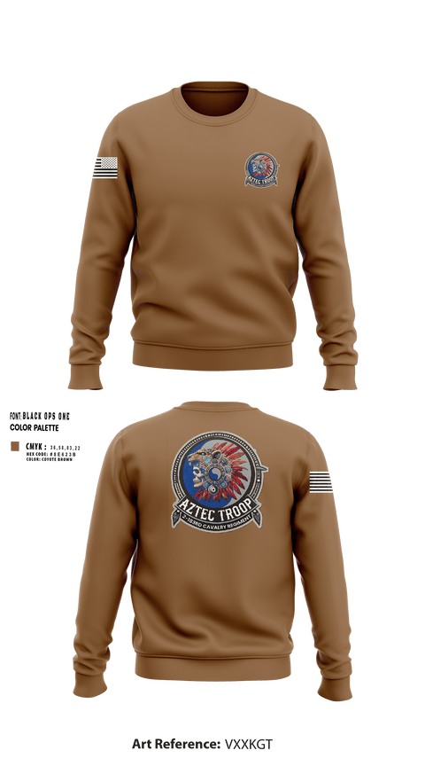 Crew Neck Sweatshirt, A Trp 2/183d CAV, National Guard, Teamtime, Team time, sublimation, custom sports apparel, team uniforms, spirit wear, spiritwear, sports uniforms, custom shirts, team store, custom team store, fundraiser sports, apparel fundraiser