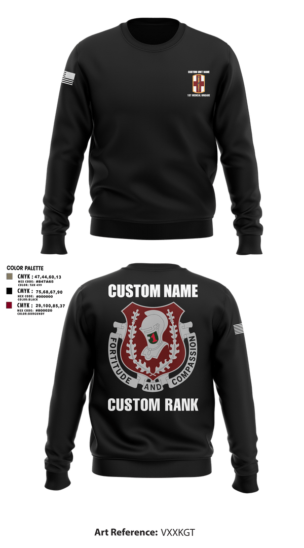 Crew Neck Sweatshirt, 1st Medical Brigade, , Teamtime, Team time, sublimation, custom sports apparel, team uniforms, spirit wear, spiritwear, sports uniforms, custom shirts, team store, custom team store, fundraiser sports, apparel fundraiser