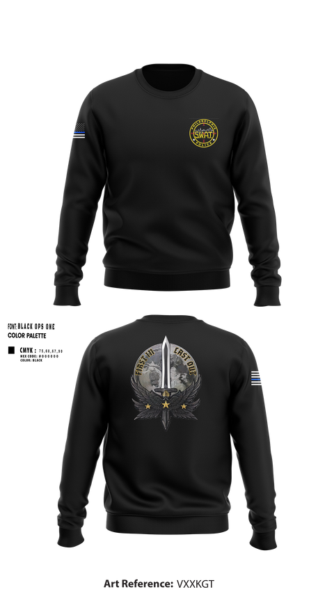 Crew Neck Sweatshirt, Philadlphia SWAT, Police, Teamtime, Team time, sublimation, custom sports apparel, team uniforms, spirit wear, spiritwear, sports uniforms, custom shirts, team store, custom team store, fundraiser sports, apparel fundraiser