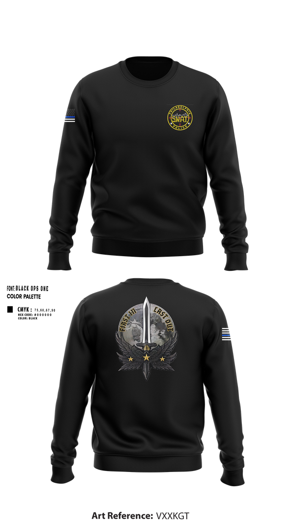 Crew Neck Sweatshirt, Philadlphia SWAT, Police, Teamtime, Team time, sublimation, custom sports apparel, team uniforms, spirit wear, spiritwear, sports uniforms, custom shirts, team store, custom team store, fundraiser sports, apparel fundraiser