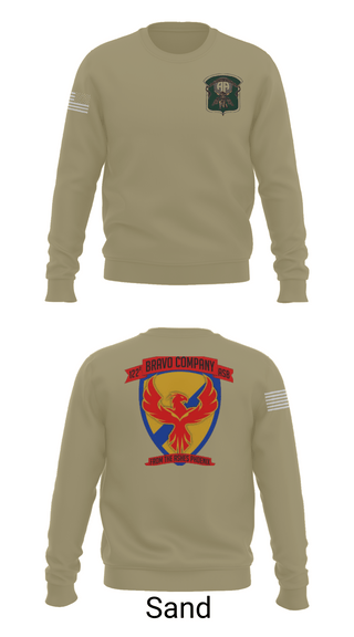 Crew Neck Sweatshirt, B-Co 122 ASB, Army, Teamtime, Team time, sublimation, custom sports apparel, team uniforms, spirit wear, spiritwear, sports uniforms, custom shirts, team store, custom team store, fundraiser sports, apparel fundraiser