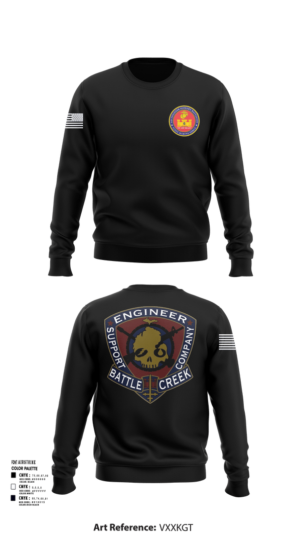 Crew Neck Sweatshirt, 6th Engineer Support, Marines, Teamtime, Team time, sublimation, custom sports apparel, team uniforms, spirit wear, spiritwear, sports uniforms, custom shirts, team store, custom team store, fundraiser sports, apparel fundraiser