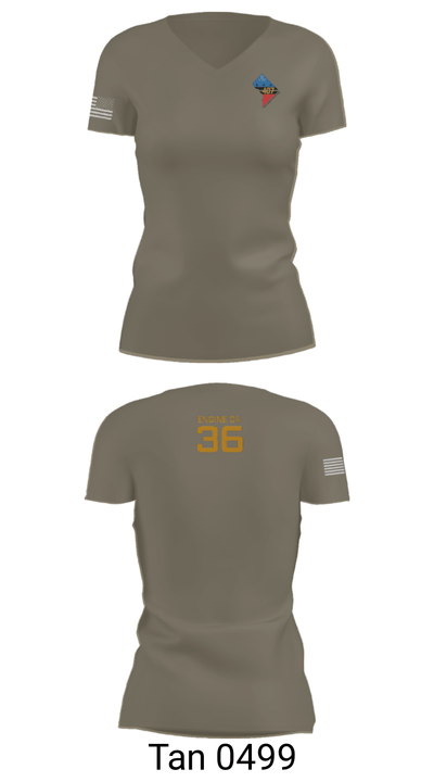 Rescue Engine 56DCFD RTC407 9148046 Women's Short Sleeve V-neck Shirt - 68