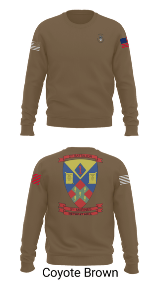 Crew Neck Sweatshirt, 2nd battalion , 5th marines, Marines, Teamtime, Team time, sublimation, custom sports apparel, team uniforms, spirit wear, spiritwear, sports uniforms, custom shirts, team store, custom team store, fundraiser sports, apparel fundraiser