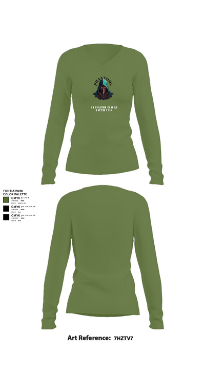 2nd Platoon Charlie Battery 5-4 81047284 Women's Long Sleeve V-neck Shirt - 42