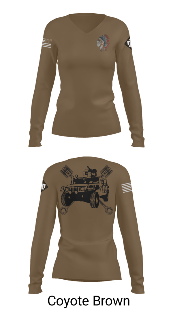 Womens Long Sleeve Vneck Shirt, FMS 1, OKARNG, , Teamtime, Team time, sublimation, custom sports apparel, team uniforms, spirit wear, spiritwear, sports uniforms, custom shirts, team store, custom team store, fundraiser sports, apparel fundraiser