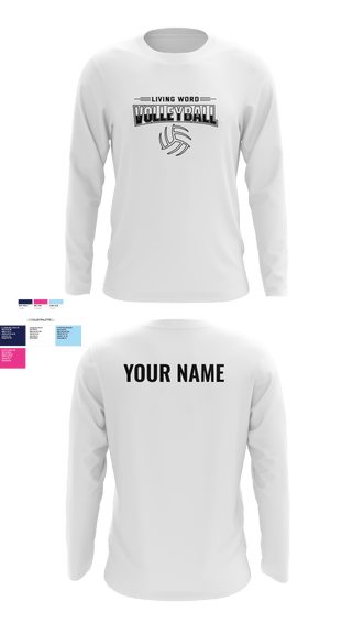 Long Sleeve Performance Shirt, Living Word Academy Volleyball, Women's Volleyball, Teamtime, Team time, sublimation, custom sports apparel, team uniforms, spirit wear, spiritwear, sports uniforms, custom shirts, team store, custom team store, fundraiser sports, apparel fundraiser