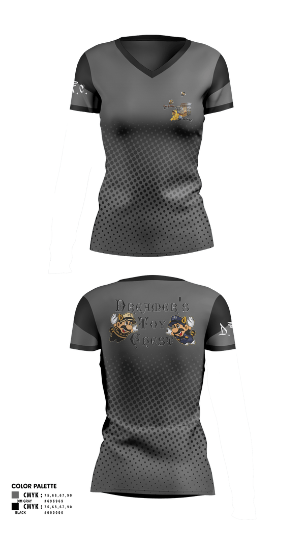 Womens Short Sleeve Vneck Shirt, Dreamer's Toy Chest, , Teamtime, Team time, sublimation, custom sports apparel, team uniforms, spirit wear, spiritwear, sports uniforms, custom shirts, team store, custom team store, fundraiser sports, apparel fundraiser