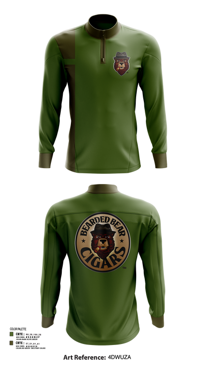Bearded Bear Cigars 58780809 Quarter Zip Jacket - 105