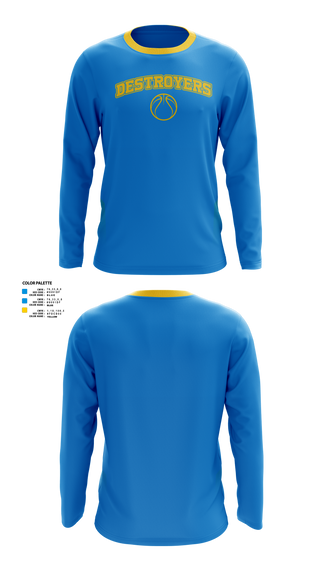 Long Sleeve Performance Shirt, Destroyers, Men's Basketball, Teamtime, Team time, sublimation, custom sports apparel, team uniforms, spirit wear, spiritwear, sports uniforms, custom shirts, team store, custom team store, fundraiser sports, apparel fundraiser