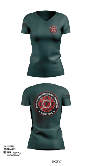 Women's Short Sleeve Vneck Shirt, Local 5386, Fire Department, Teamtime, Team time, sublimation, custom sports apparel, team uniforms, spirit wear, spiritwear, sports uniforms, custom shirts, team store, custom team store, fundraiser sports, apparel fundraiser