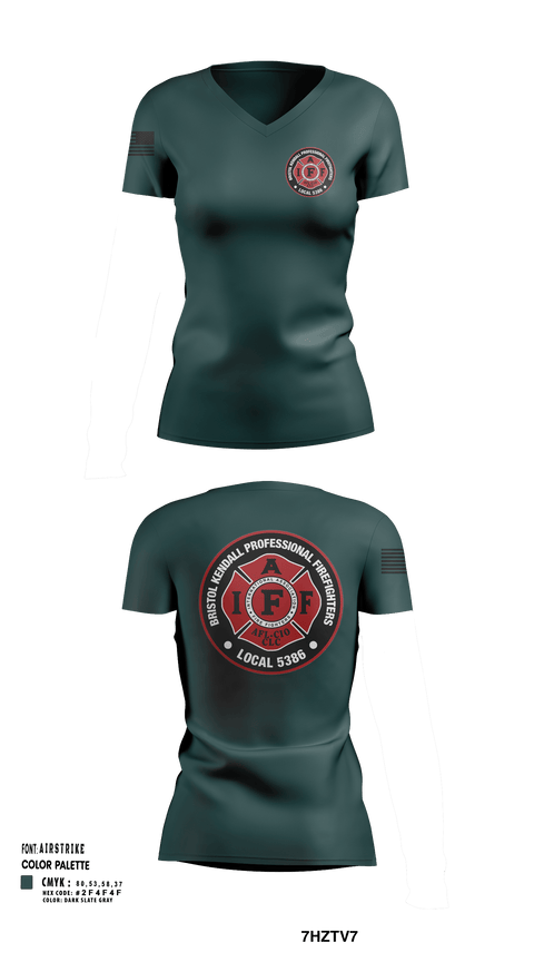 Women's Short Sleeve Vneck Shirt, Local 5386, Fire Department, Teamtime, Team time, sublimation, custom sports apparel, team uniforms, spirit wear, spiritwear, sports uniforms, custom shirts, team store, custom team store, fundraiser sports, apparel fundraiser