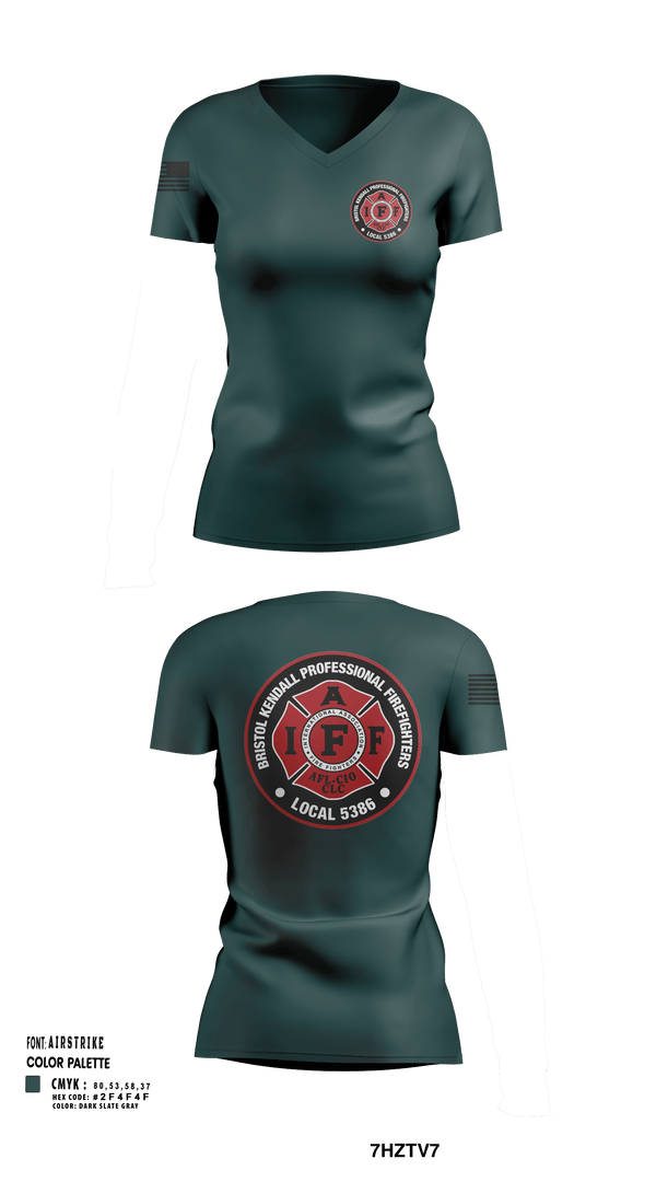 Women's Short Sleeve Vneck Shirt, Local 5386, Fire Department, Teamtime, Team time, sublimation, custom sports apparel, team uniforms, spirit wear, spiritwear, sports uniforms, custom shirts, team store, custom team store, fundraiser sports, apparel fundraiser