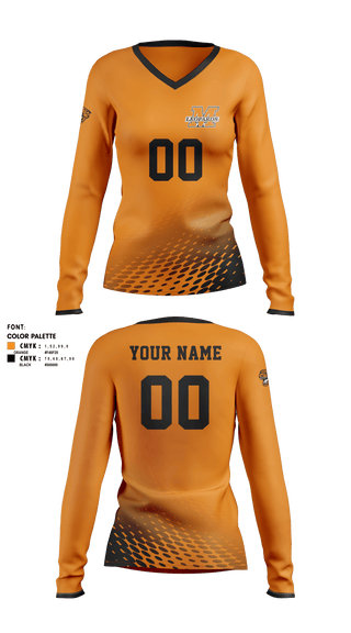 Women's Long Sleeve Vneck Shirt, Malvern High School Volleyball, Women's Volleyball, Teamtime, Team time, sublimation, custom sports apparel, team uniforms, spirit wear, spiritwear, sports uniforms, custom shirts, team store, custom team store, fundraiser sports, apparel fundraiser