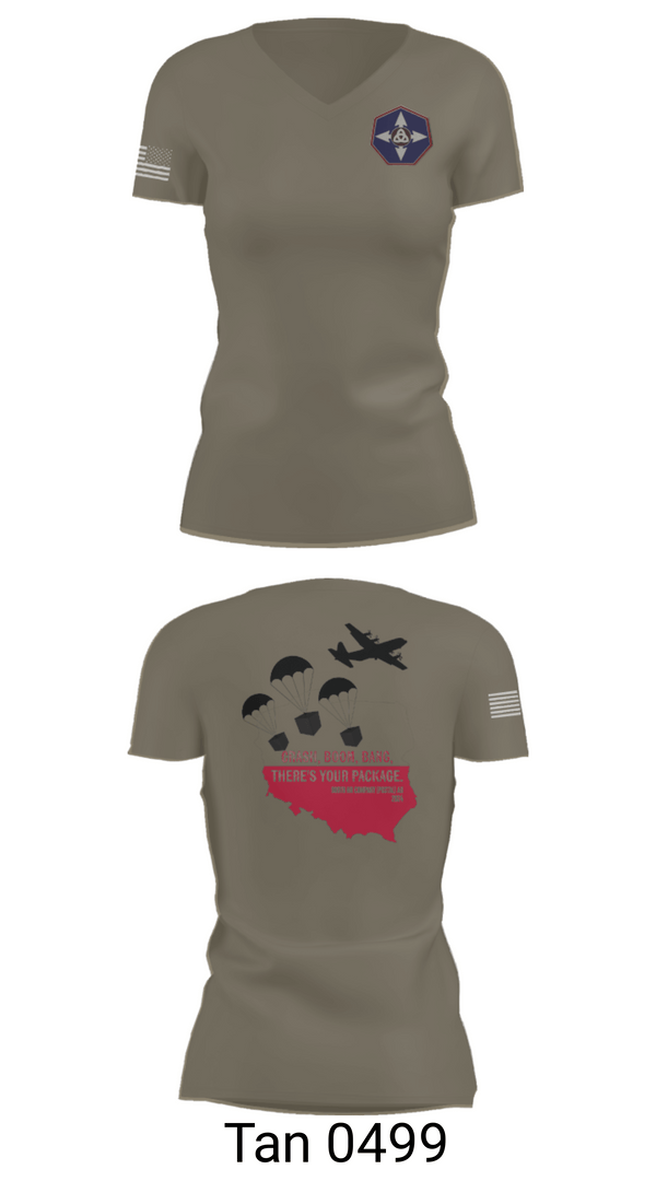 Women's Short Sleeve Vneck Shirt, 909th HR Company, Army, Teamtime, Team time, sublimation, custom sports apparel, team uniforms, spirit wear, spiritwear, sports uniforms, custom shirts, team store, custom team store, fundraiser sports, apparel fundraiser