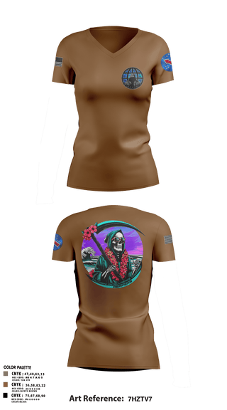Womens Short Sleeve Vneck Shirt, REAPERS, FT SHAFTER, , Teamtime, Team time, sublimation, custom sports apparel, team uniforms, spirit wear, spiritwear, sports uniforms, custom shirts, team store, custom team store, fundraiser sports, apparel fundraiser