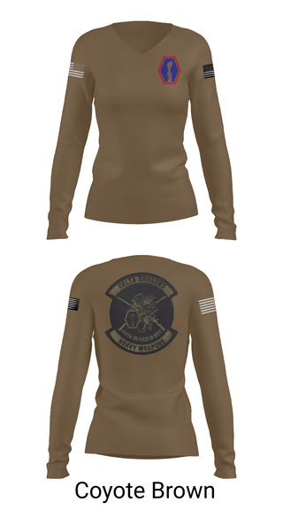 Womens Long Sleeve Vneck Shirt, 100th Battalion 442nd Infantry Delta dragons, Army, Teamtime, Team time, sublimation, custom sports apparel, team uniforms, spirit wear, spiritwear, sports uniforms, custom shirts, team store, custom team store, fundraiser sports, apparel fundraiser