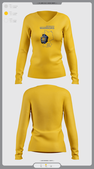 Womens Long Sleeve Vneck Shirt 1, Wiesbaden warriors, Wrestling, Teamtime, Team time, sublimation, custom sports apparel, team uniforms, spirit wear, spiritwear, sports uniforms, custom shirts, team store, custom team store, fundraiser sports, apparel fundraiser