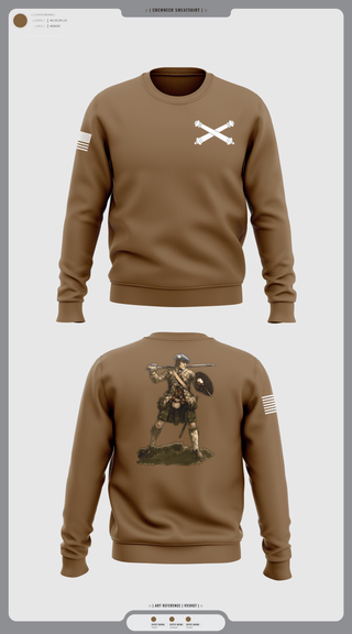 Crew Neck Sweatshirt, B BRTY 119th FA, National Guard, Teamtime, Team time, sublimation, custom sports apparel, team uniforms, spirit wear, spiritwear, sports uniforms, custom shirts, team store, custom team store, fundraiser sports, apparel fundraiser