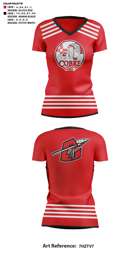 Womens Short Sleeve Vneck Shirt, Cobre High School Cheer, Cheer, Teamtime, Team time, sublimation, custom sports apparel, team uniforms, spirit wear, spiritwear, sports uniforms, custom shirts, team store, custom team store, fundraiser sports, apparel fundraiser