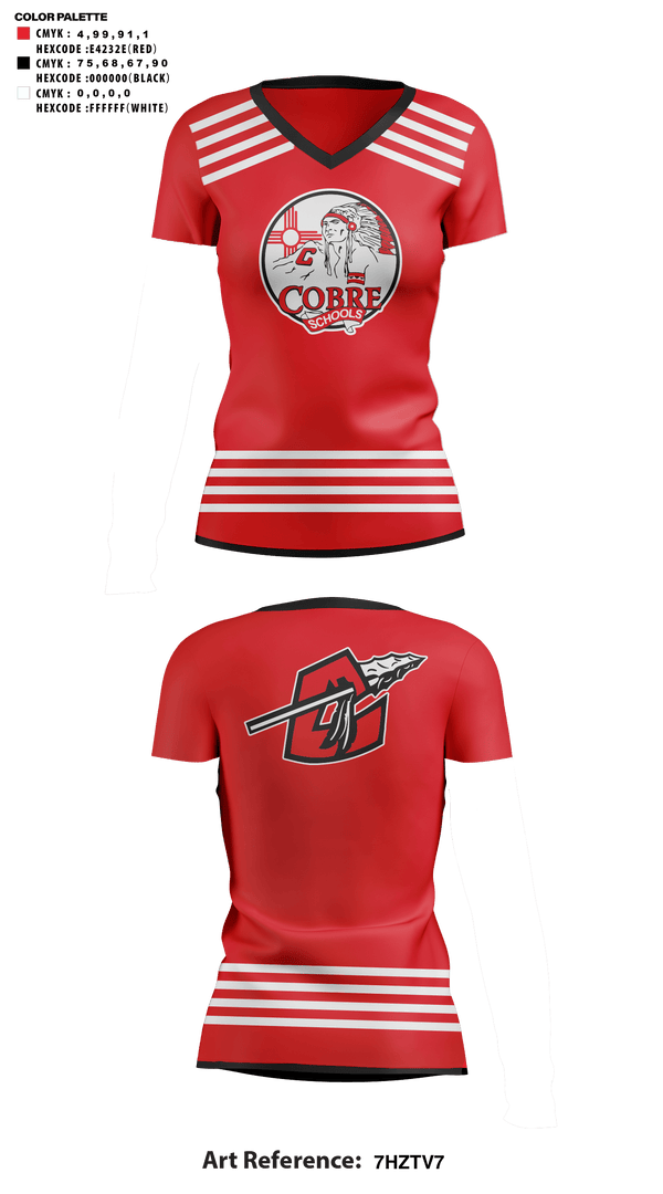 Womens Short Sleeve Vneck Shirt, Cobre High School Cheer, Cheer, Teamtime, Team time, sublimation, custom sports apparel, team uniforms, spirit wear, spiritwear, sports uniforms, custom shirts, team store, custom team store, fundraiser sports, apparel fundraiser