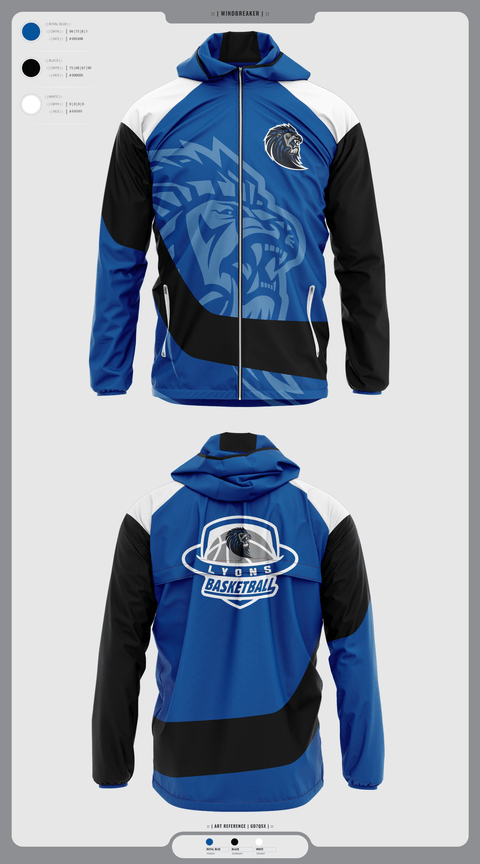 Windbreaker, Lyons Middle School Basketball, Men's Basketball, Teamtime, Team time, sublimation, custom sports apparel, team uniforms, spirit wear, spiritwear, sports uniforms, custom shirts, team store, custom team store, fundraiser sports, apparel fundraiser