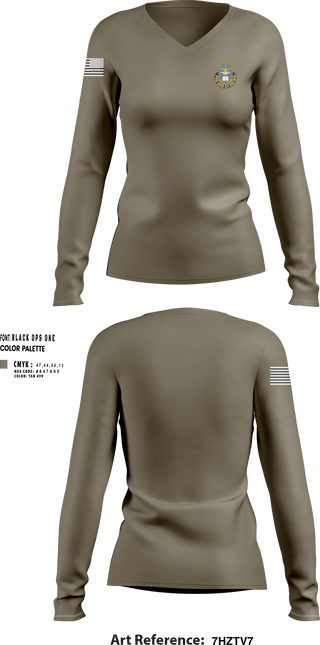 Womens Long Sleeve Vneck Shirt, CHAPLAINS OFFICE, , Teamtime, Team time, sublimation, custom sports apparel, team uniforms, spirit wear, spiritwear, sports uniforms, custom shirts, team store, custom team store, fundraiser sports, apparel fundraiser