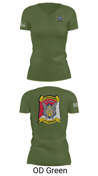 Womens Short Sleeve Vneck Shirt, B Troop 2-17 Cav REGT, , Teamtime, Team time, sublimation, custom sports apparel, team uniforms, spirit wear, spiritwear, sports uniforms, custom shirts, team store, custom team store, fundraiser sports, apparel fundraiser