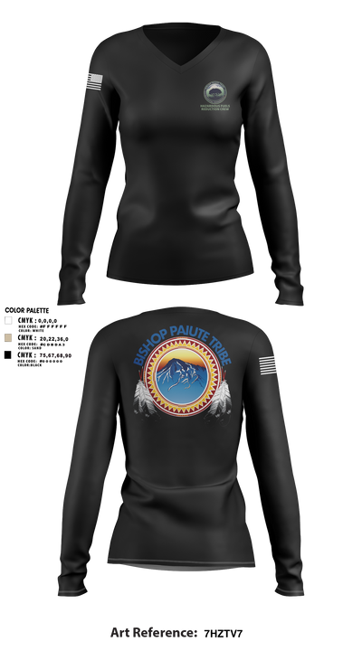 Bishop Paiute EMO/ Hazardous Fiels Reduction 49408789 Women's Long Sleeve V-neck Shirt - 9