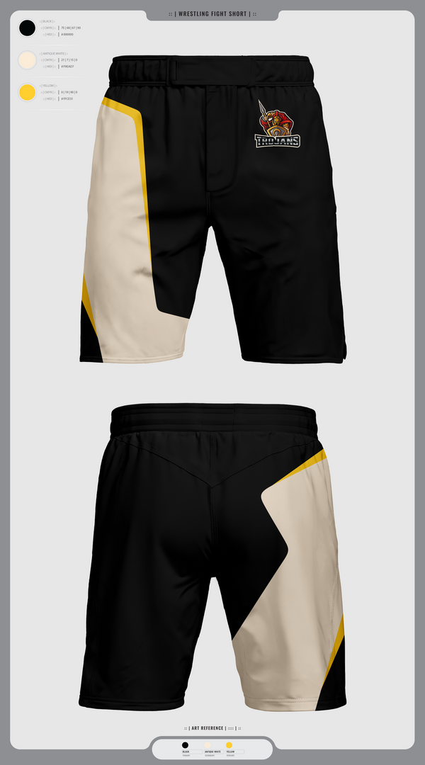 Fight Shorts, TROJANS, Wrestling, Teamtime, Team time, sublimation, custom sports apparel, team uniforms, spirit wear, spiritwear, sports uniforms, custom shirts, team store, custom team store, fundraiser sports, apparel fundraiser