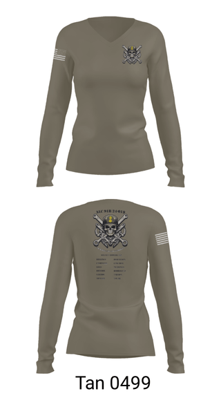Women's Long Sleeve Vneck Shirt, ALC, Army, Teamtime, Team time, sublimation, custom sports apparel, team uniforms, spirit wear, spiritwear, sports uniforms, custom shirts, team store, custom team store, fundraiser sports, apparel fundraiser