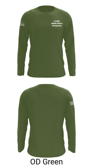 Long Sleeve Performance Shirt, 1/57th ADAR Delta Company, Army, Teamtime, Team time, sublimation, custom sports apparel, team uniforms, spirit wear, spiritwear, sports uniforms, custom shirts, team store, custom team store, fundraiser sports, apparel fundraiser