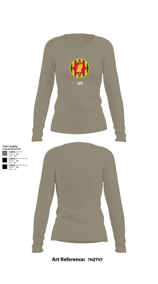 Women's Long Sleeve Vneck Shirt, 127, Army, Teamtime, Team time, sublimation, custom sports apparel, team uniforms, spirit wear, spiritwear, sports uniforms, custom shirts, team store, custom team store, fundraiser sports, apparel fundraiser