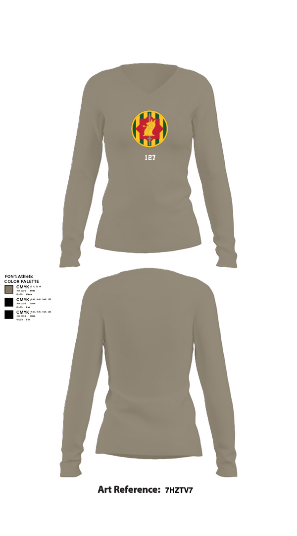 Women's Long Sleeve Vneck Shirt, 127, Army, Teamtime, Team time, sublimation, custom sports apparel, team uniforms, spirit wear, spiritwear, sports uniforms, custom shirts, team store, custom team store, fundraiser sports, apparel fundraiser