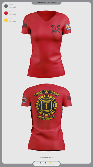 Womens Short Sleeve Vneck Shirt, Tri-Community fire, Fire Department, Teamtime, Team time, sublimation, custom sports apparel, team uniforms, spirit wear, spiritwear, sports uniforms, custom shirts, team store, custom team store, fundraiser sports, apparel fundraiser