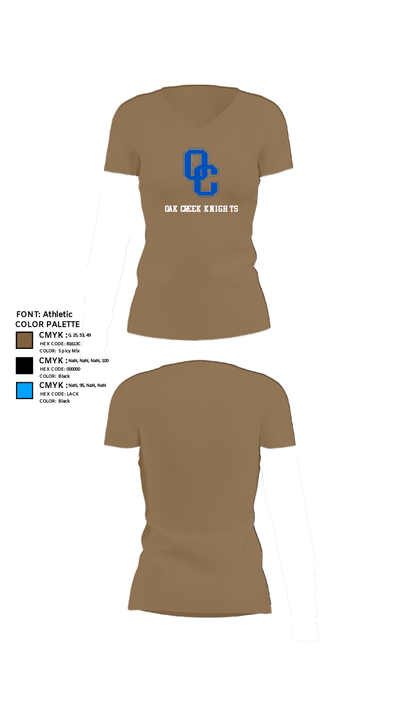 Oak Creek Knights 26467111 Women's Short Sleeve V-neck Shirt - 1