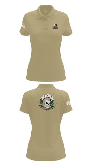 Womens Short Sleeve Performance Polo, Gamblers, Army, Teamtime, Team time, sublimation, custom sports apparel, team uniforms, spirit wear, spiritwear, sports uniforms, custom shirts, team store, custom team store, fundraiser sports, apparel fundraiser