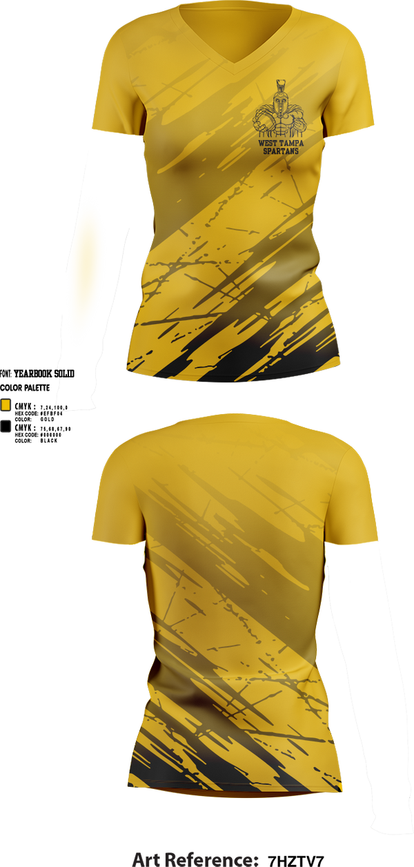 Womens Short Sleeve Vneck Shirt, West Tampa spartans, , Teamtime, Team time, sublimation, custom sports apparel, team uniforms, spirit wear, spiritwear, sports uniforms, custom shirts, team store, custom team store, fundraiser sports, apparel fundraiser