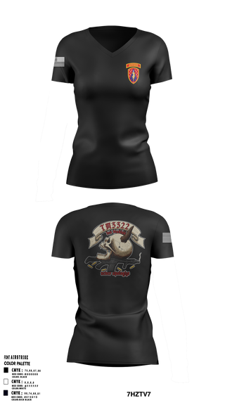 Womens Short Sleeve Vneck Shirt, TM 2, B TRP, 3rd SQDN, 3 SFAB, Army, Teamtime, Team time, sublimation, custom sports apparel, team uniforms, spirit wear, spiritwear, sports uniforms, custom shirts, team store, custom team store, fundraiser sports, apparel fundraiser