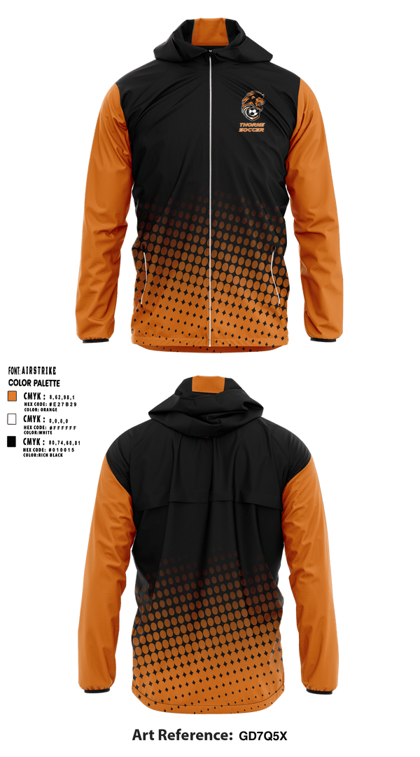 Windbreaker, Thorne Middle School Soccer, Men's Soccer, Teamtime, Team time, sublimation, custom sports apparel, team uniforms, spirit wear, spiritwear, sports uniforms, custom shirts, team store, custom team store, fundraiser sports, apparel fundraiser