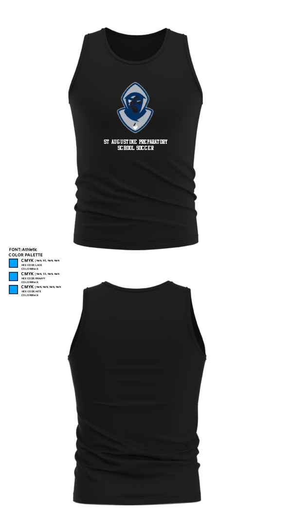 Tank Top, St Augustine Preparatory School Soccer, Men's Soccer, Teamtime, Team time, sublimation, custom sports apparel, team uniforms, spirit wear, spiritwear, sports uniforms, custom shirts, team store, custom team store, fundraiser sports, apparel fundraiser