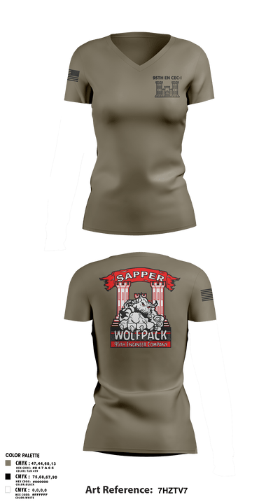 95TH EN 87153662 Women's Short Sleeve V-neck Shirt - 1