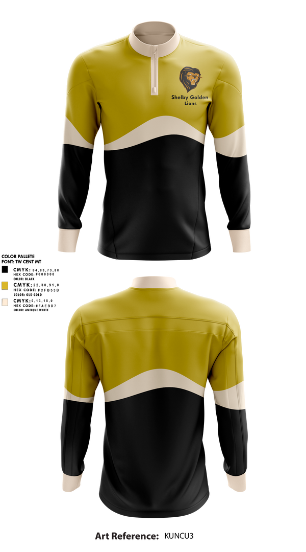 Quarter Zip Jacket, Shelby Golden Lions, Track & Field, Teamtime, Team time, sublimation, custom sports apparel, team uniforms, spirit wear, spiritwear, sports uniforms, custom shirts, team store, custom team store, fundraiser sports, apparel fundraiser