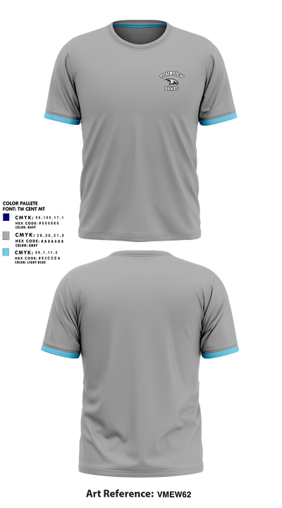 Plainview Hawks 8354559 Short Sleeve Performance Shirt - 20