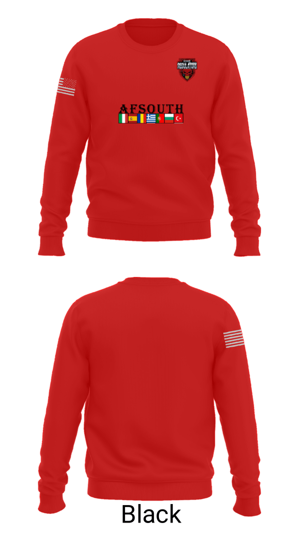 Crew Neck Sweatshirt, AFSOUTH, Army, Teamtime, Team time, sublimation, custom sports apparel, team uniforms, spirit wear, spiritwear, sports uniforms, custom shirts, team store, custom team store, fundraiser sports, apparel fundraiser