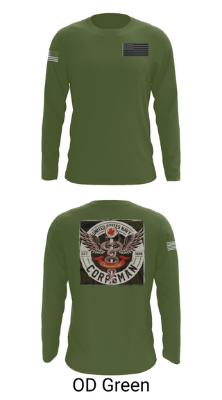 Long Sleeve Performance Shirt, Hospital Corpsman, , Teamtime, Team time, sublimation, custom sports apparel, team uniforms, spirit wear, spiritwear, sports uniforms, custom shirts, team store, custom team store, fundraiser sports, apparel fundraiser