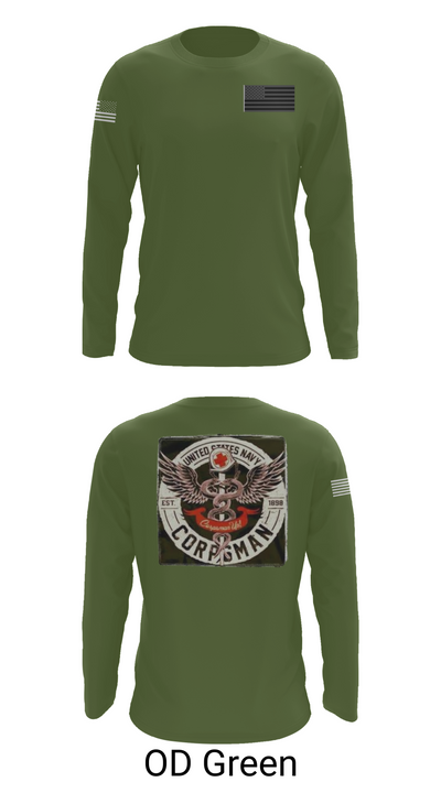 Hospital Corpsman 483709 Long Sleeve Performance Shirt 44